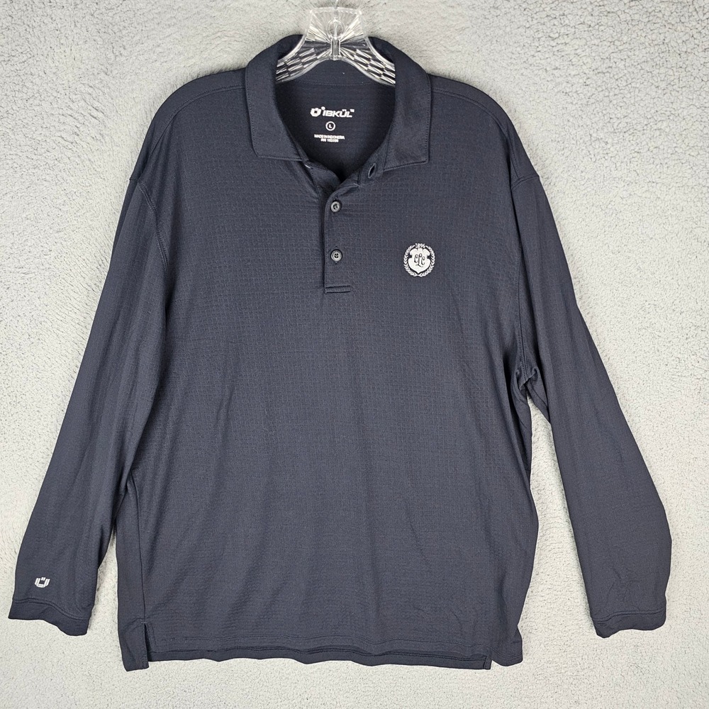 IBKUL Polo Shirt Mens Large Long Sleeve Performance Crest 11/18